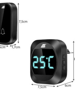 Alternative view of Juhtmevaba uksekell temperatuuri näidikuga