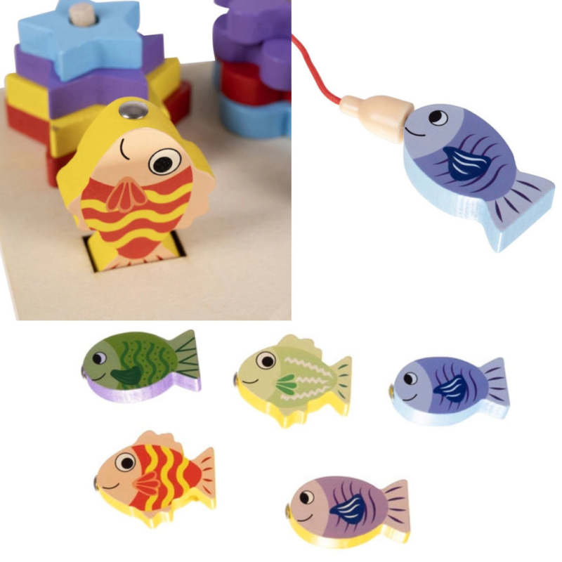 Puidust kujundite sorteerija + kalapüügimäng - Image 3