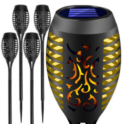 Päikesepatareiga aiavalgustid leegi efektiga 4tk