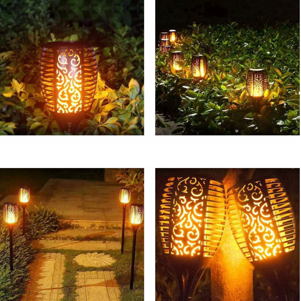 Päikesepatareiga aiavalgustid leegi efektiga 4tk - Image 2