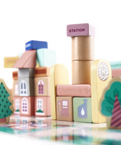 Educational wooden blocks race track 160el 88452