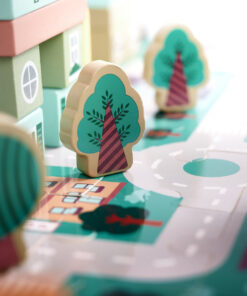 Educational wooden blocks race track 160el 88454