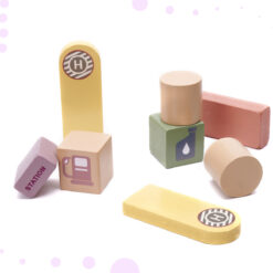 Puidust klotsid linna ning võidusõiduraja ehitamiseks + autod ja figuurid (160 osa) Soodukas.Com