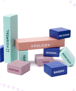 Educational wooden blocks race track 160el 88456