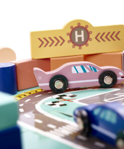Educational wooden blocks race track 160el 88458