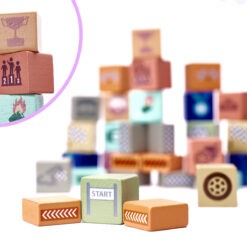 Puidust klotsid linna ning võidusõiduraja ehitamiseks + autod ja figuurid (160 osa) Soodukas.Com