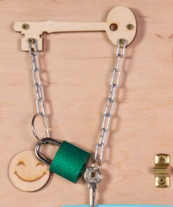 Wooden sensory manipulative board green clock 75x50cm 131891