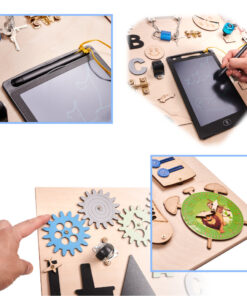 Wooden sensory manipulative board green clock 75x50cm 139006