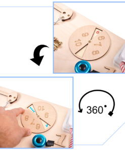 Wooden sensory manipulative board green clock 75x50cm 139008