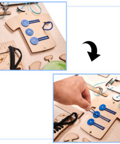 Wooden sensory manipulative board green clock 75x50cm 139009