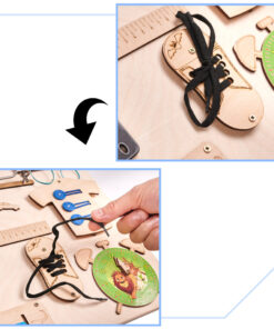 Wooden sensory manipulative board green clock 75x50cm 139010