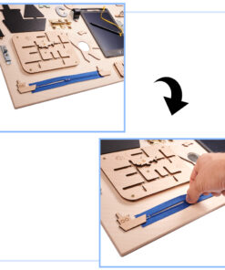 Wooden sensory manipulative board green clock 75x50cm 139011