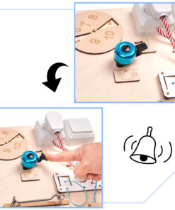 Wooden sensory manipulative board green clock 75x50cm 139012