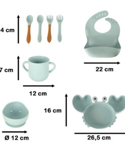 silikoonist noude ja soogoriistade komplekt lastele 14