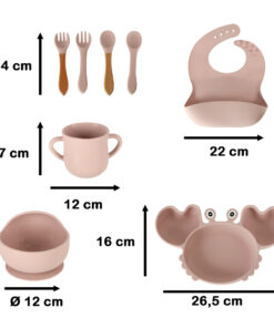 silikoonist noude ja soogoriistade komplekt lastele 2