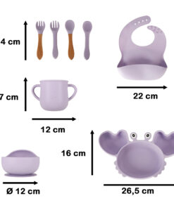 silikoonist noude ja soogoriistade komplekt lastele 27