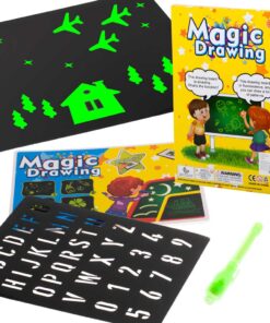 Maagiline valgusega joonistamise komplekt žabloonidega