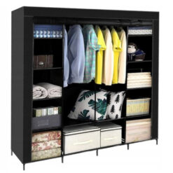 Suur tekstiilkattega riidekapp - garderoobisüsteem