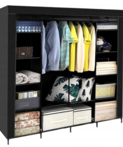 Suur tekstiilkattega riidekapp - garderoobisüsteem