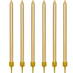 Pikad kuldsed tordiküünlad 12tk