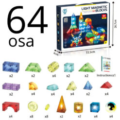 Ruumilised magnetklotsid valgustusega Soodukas.Com