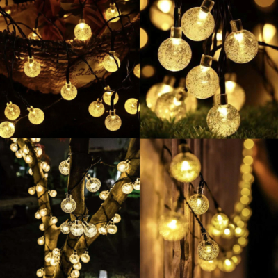 Päikesepatareiga valguskett 12m/100led