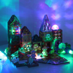 Magnetklotsid valgus-elementidega 124 osa Soodukas.Com