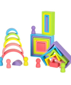 Montessori puidust vikerkaare klotsid 2