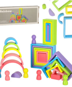 Montessori puidust vikerkaare klotsid