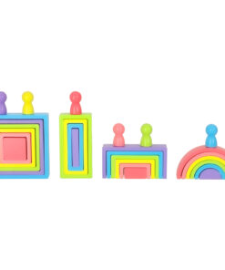 Montessori puidust vikerkaare klotsid 3