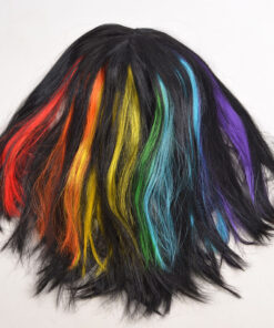 Alternative view of Must parukas vikerkaarevärviliste salkudega