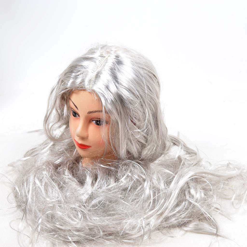 120cm hõbehall parukas