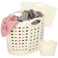 Kokkupandav pesukorv kreemjas