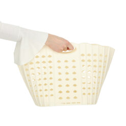 Kokkupandav pesukorv kreemjas Soodukas.Com