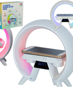 Induktsioonlaadija LED-valgustuse, kella ja kõlariga