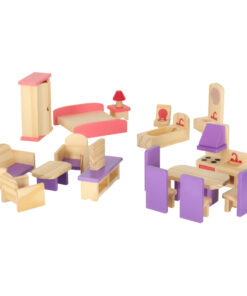 Dolls house furniture wooden purple 161326