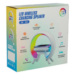 Induktsioonlaadija LED-valgustuse, kella ja kõlariga Soodukas.Com