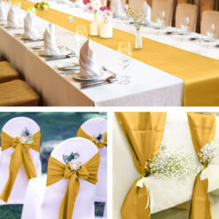 9m kuldne satiinist lauajooksja-laudlina