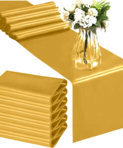 Alternative view of 9m kuldne satiinist lauajooksja-laudlina