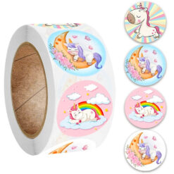 Kleepsud 500tk - ükssarvikutega kleepsurull