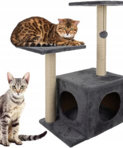 Mitmetasandiline kraapimispostidega kassimaja