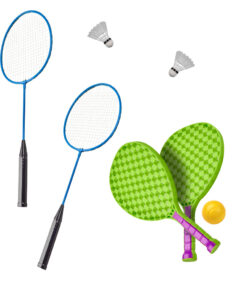 Sports set 5in1 badminton basketball volleyball tennis frisbee 161388