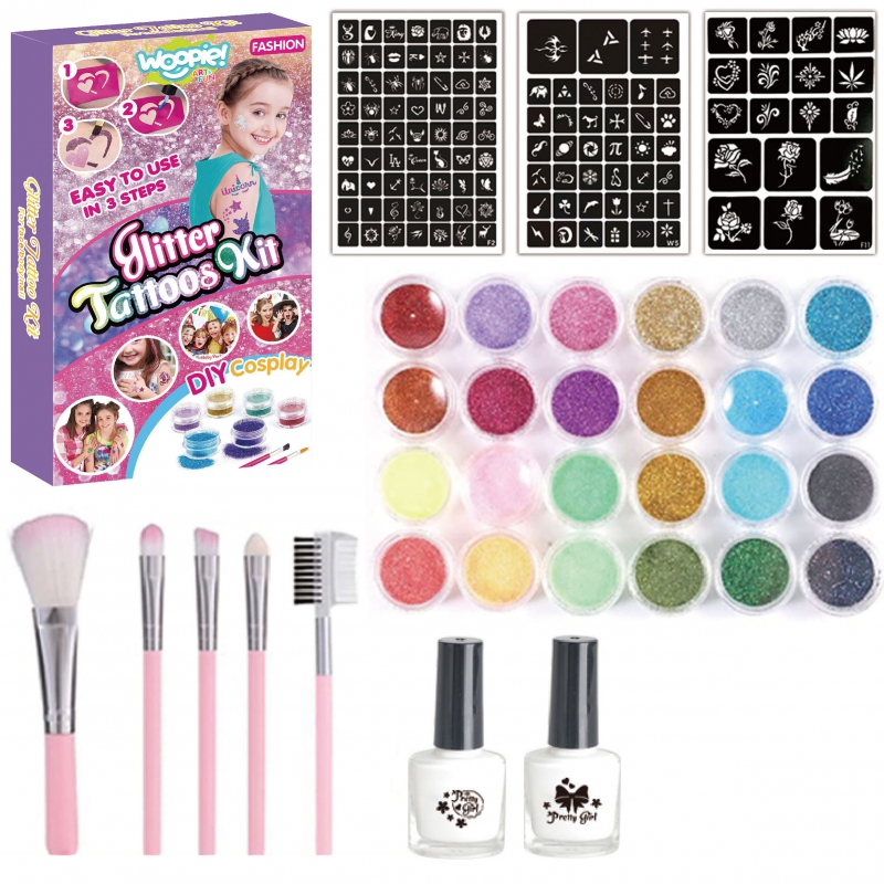 Glitter tattoo komplekt
