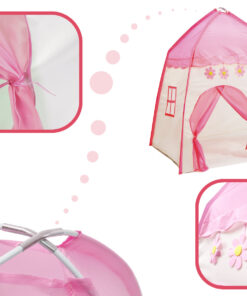 Children s tent princess house flowers pink 90864