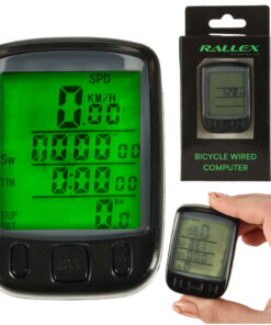 RALLEX waterproof wired speedometer illuminated 25in1 LCD bicycle counter 167261
