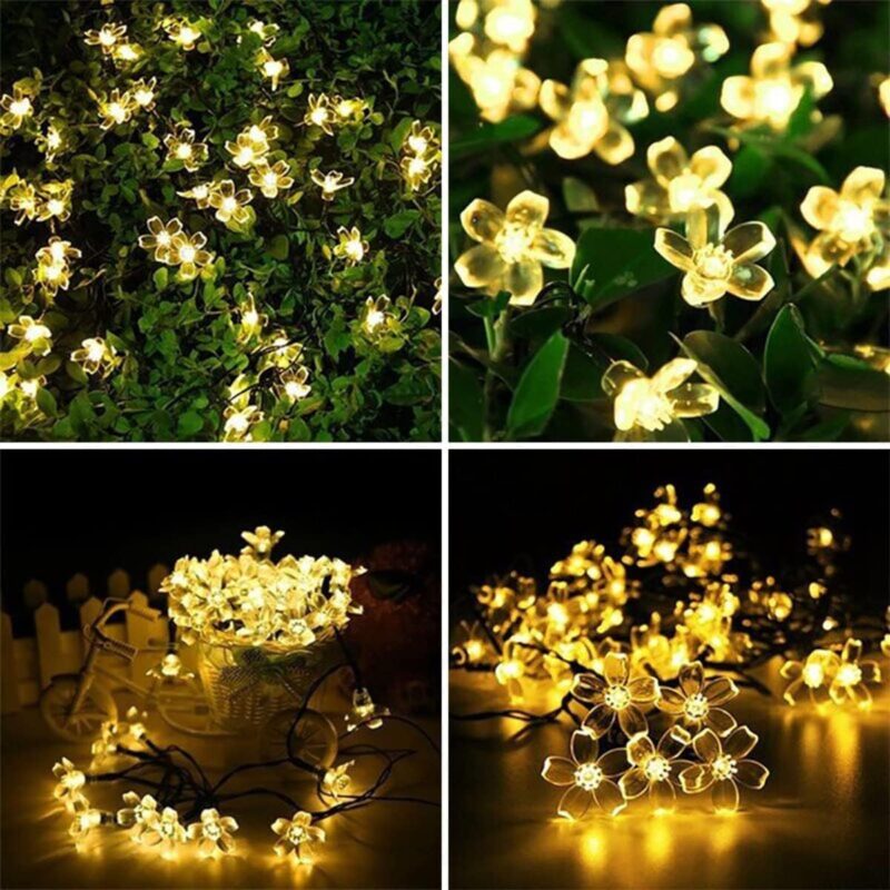 Päikesepatareiga dekoratiivtuled õue 7m/50led