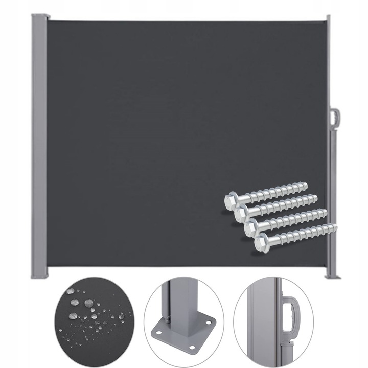 Lahtitõmmatav terrassi sein - külgmarkiis 180 x 400cm - Image 4