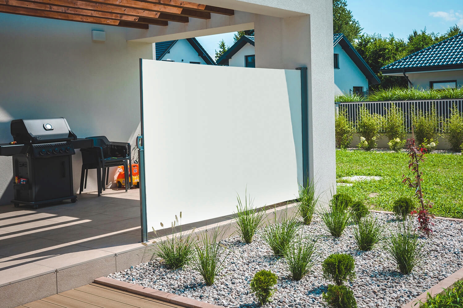 Lahtitõmmatav terrassi sein - külgmarkiis 180 x 400cm