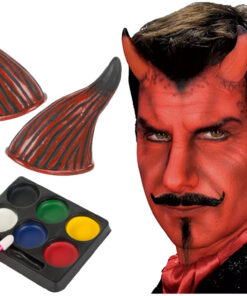 Alternative view of Kuradi maskeeringu komplekt - sarved, näovärvid, kunstveri jm