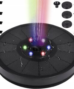 Ujuv purskkaev päikesepaneeli ja LED valgustusega